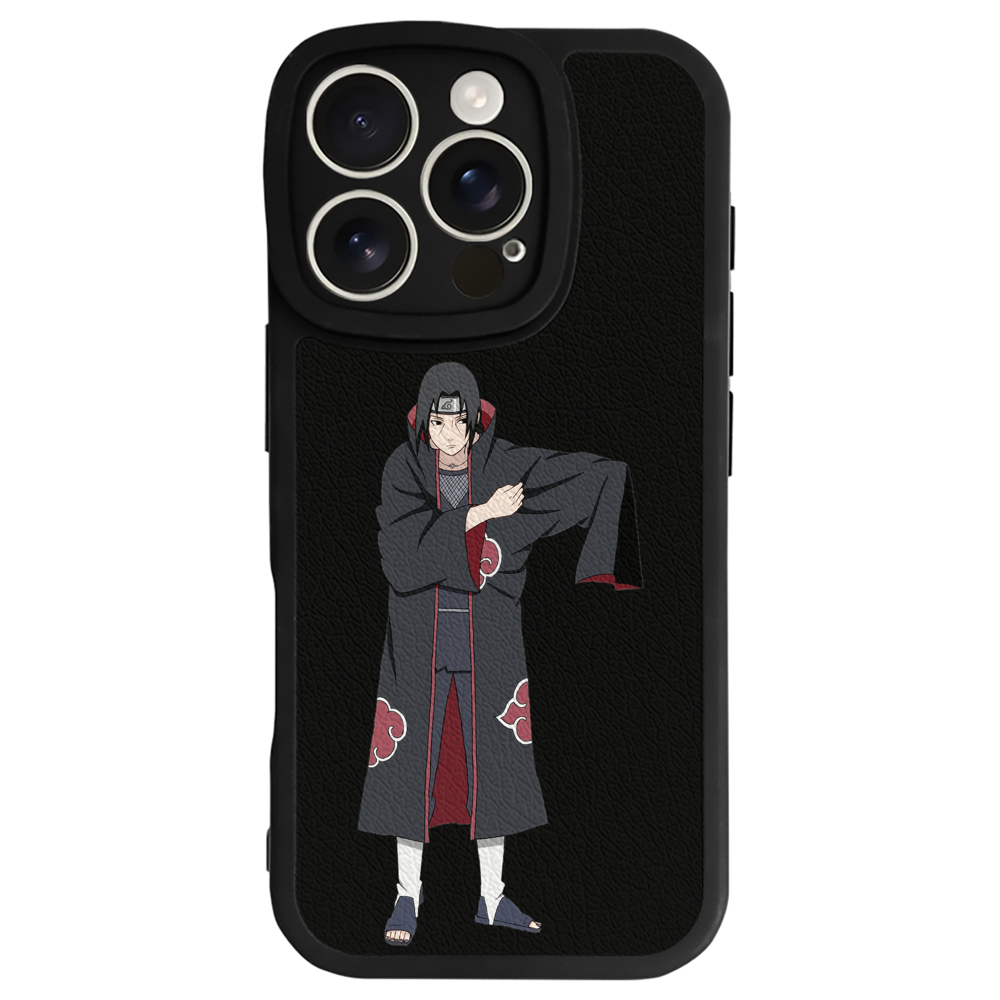 （画像用） NARUTO -ナルト- うちは イタチ Uchiha Itachi 【iPhone 16シリーズ対応】シリコンスマホケース（レザー調） 材質：シリコン